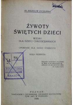 Żywoty Świętych Dzieci 1926 r.