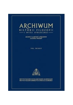 Archiwum Historii Filozofii i Myśli Społecznej, vol. 58