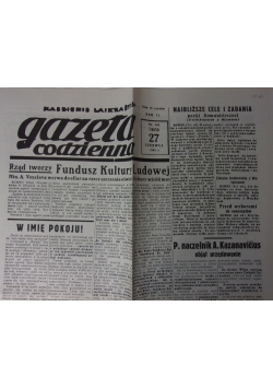 Gazeta codzienna, nr. 143 czwartek 27 czerwca 1940 r.