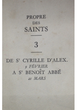 Propre des Saints 3