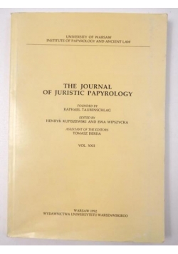 The Journal of Juristic Papyrology, vol XXII