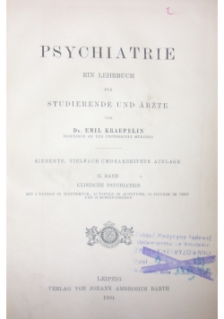 Psychiatrie, 1904r