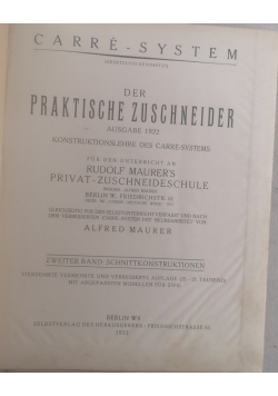 Der Praktische Zuschneider, 1922 r.