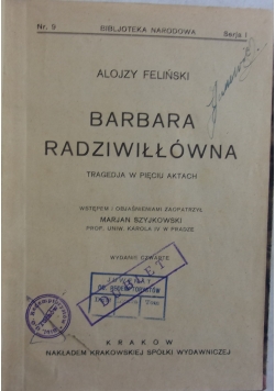Barbara Radziwiłłówna, 1929 r.