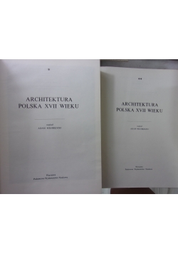 Architektura Polska XVII wieku. Zestaw 2 książek