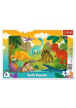 Puzzle ramkowe 15 Dinozaury TREFL