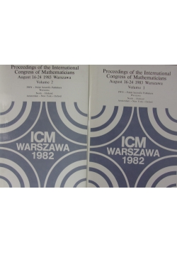 Proceedings of the International Congress of Mathematicians. Zestaw 2 książek