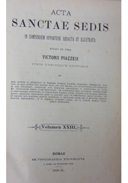 Acta Sanctae Sedis, 1890-91