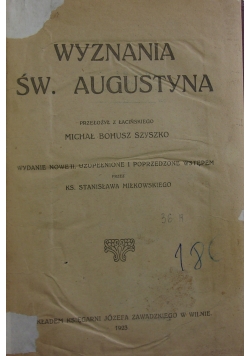 Wyznania Św.Augustyna ,1923 r.
