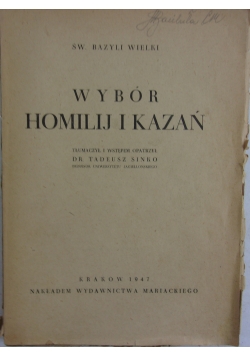 Wybór homilii i kazań, 1947 r.