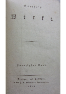 Goethes Werfe, 1819 r.