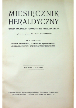 Miesięcznik Heraldyczny Nr 1 do 12 1936 r.