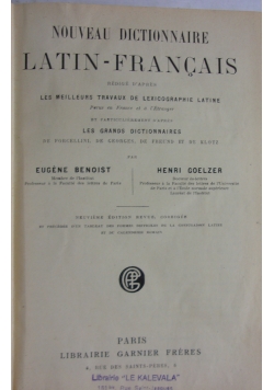 Nouveau Dictionnaire Latin-Francais, 1929 r.