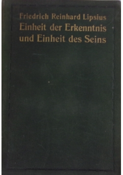 Einheit der Erkenntnis und Einheit des Seins, 1913 r.