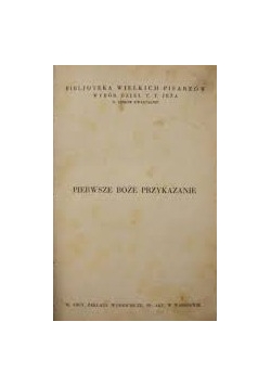 Drugie Boże przykazanie, 1930 r.