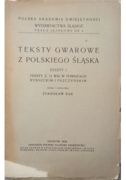 Teksty gwarowe z polskiego Śląska 1939r