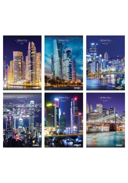 Zeszyt A5 Street SkyLine w linie 54 kartki 10 sztuk mix
