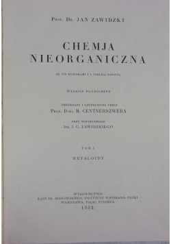 Chemja Nieorganiczna, 1932r.