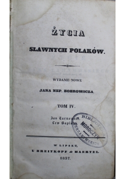 Życia sławnych Polaków Tom IV 1837 r