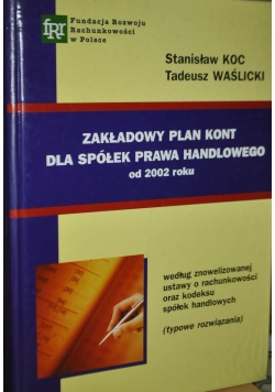 Zakładowy plan kont dla spółek prawa handlowego od 2002 roku