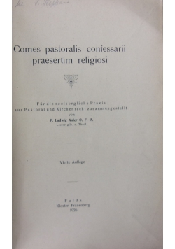 Comes pastoralis confessarii praesertim religiosi,1926.r