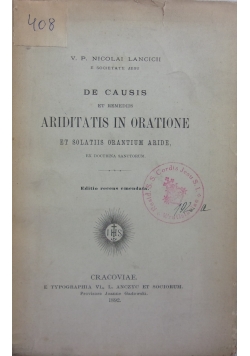 Ariditatis in Oratione ,1892r.