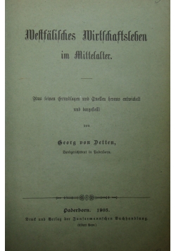 Metallisches Wirtschaftsleben im mittelalter, 1903r.