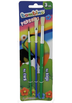 Pędzelki do farb i kleju Bambino 3 sztuki