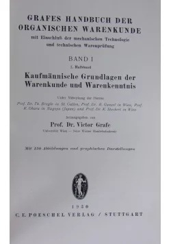 Grafes handbuch der organishen warenkunde, 1929 r.