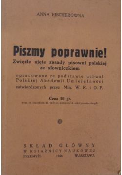 Piszemy poprawnie, 1936 r.