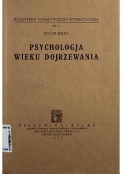 Psychologja wieku dojrzewania 1932 r.