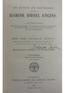 Marine Diesel engine,1945r.