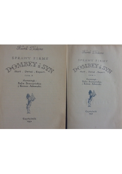 Dombey i syn, tom I i II