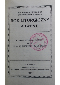 Rok Liturgiczny Adwentu 1927 r