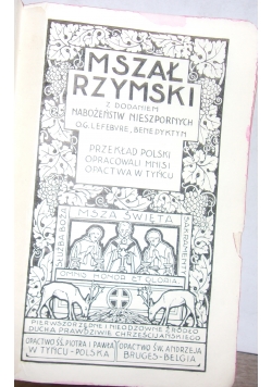 Mszał Rzymski z dodaniem nabożeństw nieszpornych,1949 r.