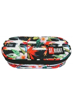Piórnik saszetka usztywniona wewnętrzną klapką PC1 Tropical Stripes