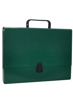 Teczka-pudełko OFFICE PRODUCTS, PP A4 5cm, z rączką i zamkiem, zielona