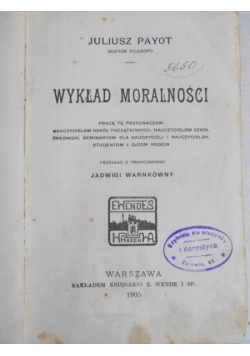 Wykład moralności, 1905 r.