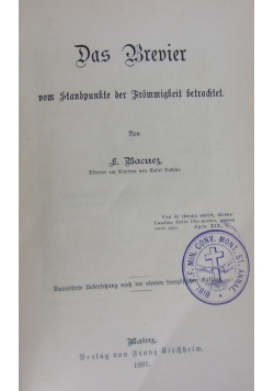 Das Brevier, 1891r.