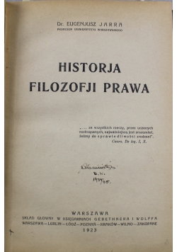 Historija filozofii prawa 1923 r.