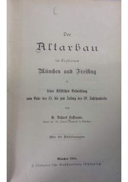 Der Altarbau, 1905 r.