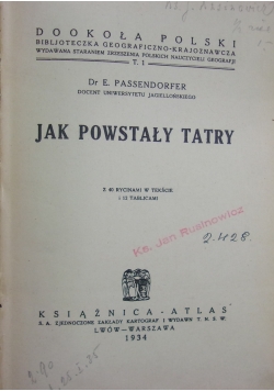 Jak powstały Tatry, 1934 r.