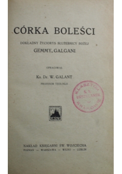 Córka boleści 1925 r.