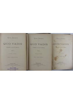 Quo vadis, Tom I-III 1901 r.