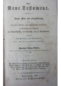 Das Neue Testament, 1847 r.