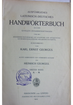 Handworterbuch, 1913 r.