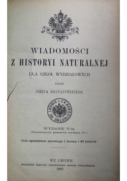 Wiadomości z Historyi Naturalnej 1907 r.
