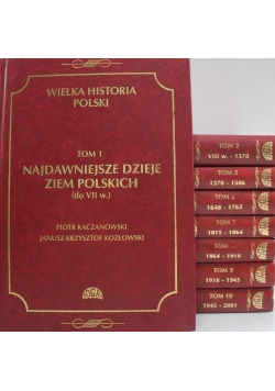 Wielka historia Polski tom od 1 do 8