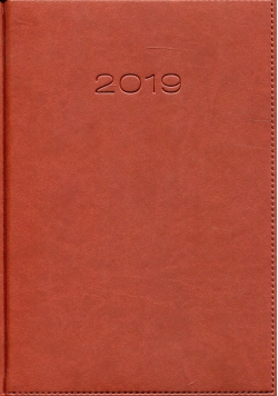 Kalendarz 2019 A5 książkowy dzienny brązowy