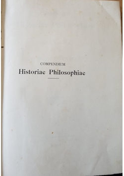 Compedium Historiae Philsophiae, 1898r.